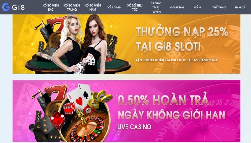 Khi đến với Gi8 và chọn chơi casino trực tuyến bạn sẽ nhận được nhiều khuyến mãi hấp dẫn